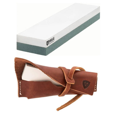 Helle Small Sharpening Stone in leather pouch - Craftsman Supply Co.