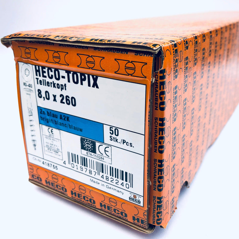 HECO-Topix® Flange Head, Part Thread Screw 8.0x260mm (10-1/4") - 50 pack - Craftsman Supply