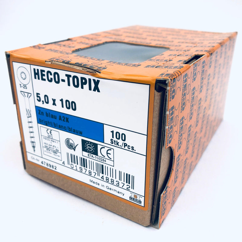 HECO-Topix® Countersunk, Part Thread Screw 5.0x100mm (4") - 100 pack - Craftsman Supply