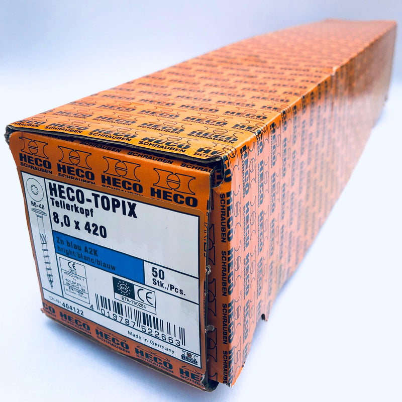 HECO-Topix® Flange Head, Part Thread Screw 8.0x420mm (16-1/2") - 50 pack - Craftsman Supply