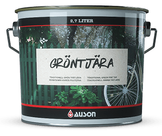 Pail of green pine tar