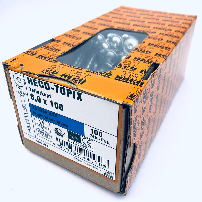 HECO-Topix® Flange Head, Part Thread Screw 6.0x100mm (4") - 100 pack - Craftsman Supply