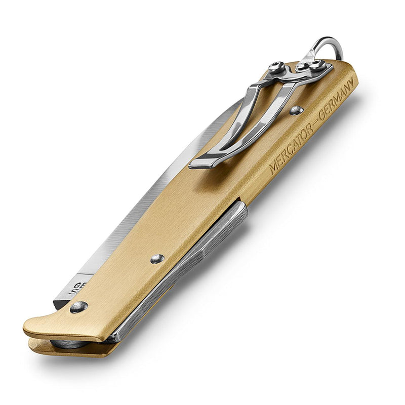 OTTER-Messer Brass Mercator Lockback Knife w/ Clip - Stainless - Craftsman Supply