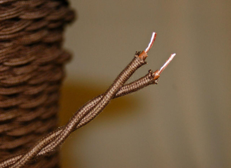 Cotton Cloth Covered Twisted 2-strand Electrical Wire - Brown - PER FOOT - Craftsman Supply