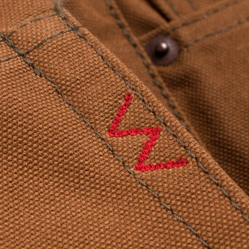 Iron Heart 17oz Cotton Duck Slim Straight Cut Jeans - Brown