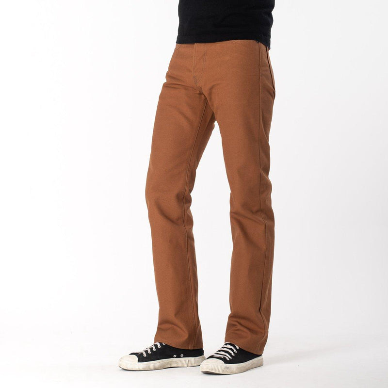 Iron Heart 17oz Cotton Duck Slim Straight Cut Jeans - Brown