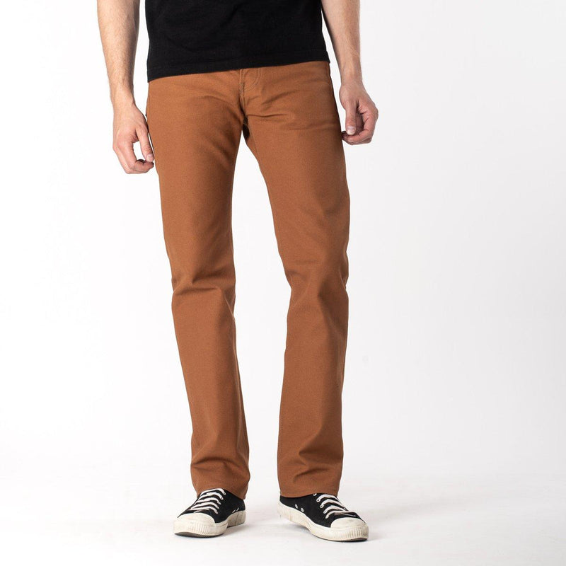 Iron Heart 17oz Cotton Duck Slim Straight Cut Jeans - Brown