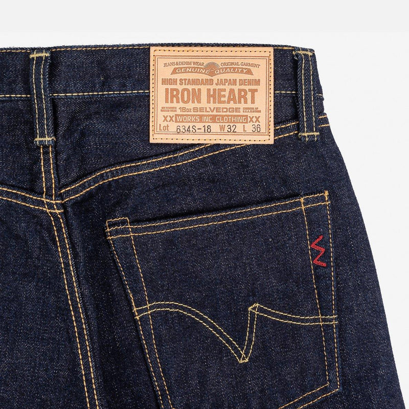 Iron Heart 18oz Selvedge Denim Straight Cut Jeans - Indigo