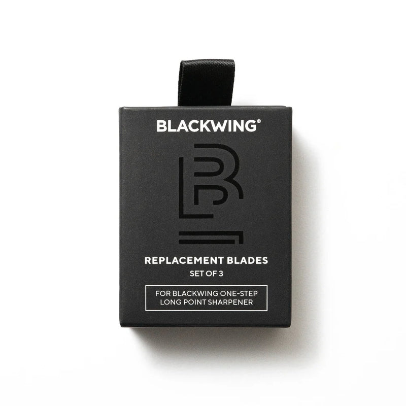 Blackwing one-step long point sharpener blades set of 3 box front - Craftsman Supply Co