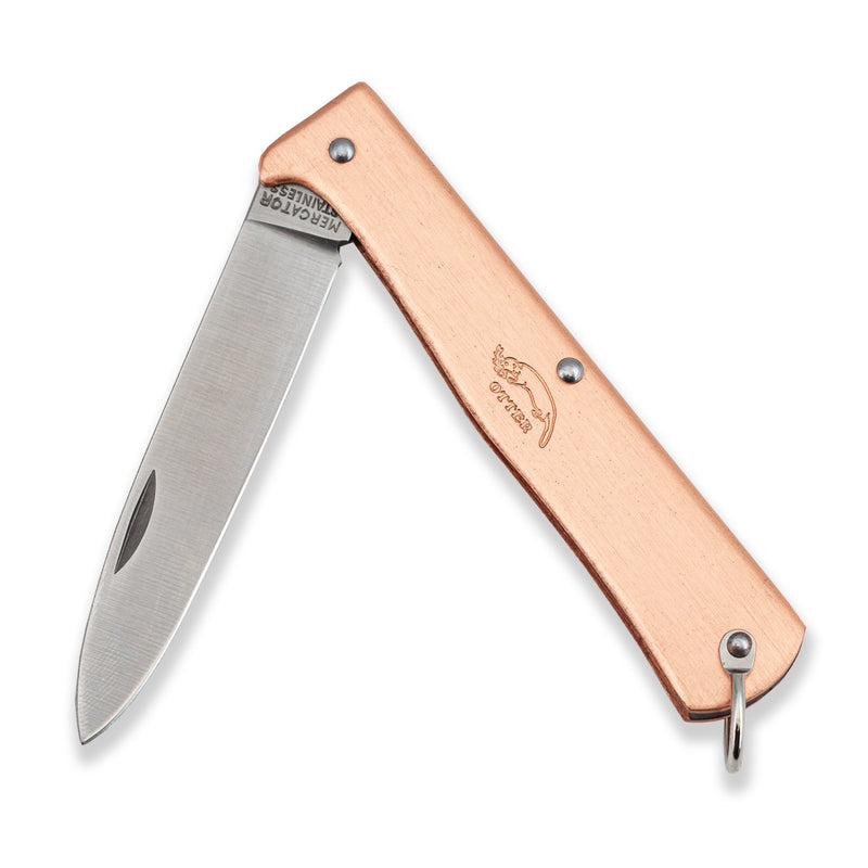Otter Mercator Copper folding Knife half open  - Small - Craftsman Supply