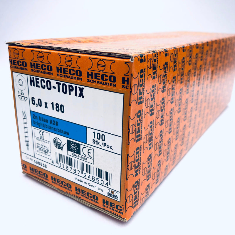 HECO-Topix® Countersunk, Part Thread Screw 6.0x180mm (7") - 100 pack - Craftsman Supply