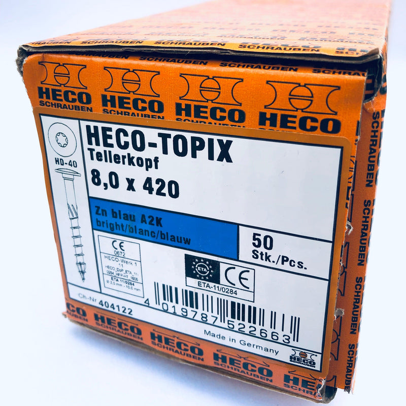 HECO-Topix® Flange Head, Part Thread Screw 8.0x420mm (16-1/2") - 50 pack - Craftsman Supply