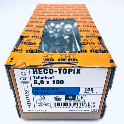 HECO-Topix® Flange Head, Part Thread Screw 6.0x100mm (4") - 100 pack - Craftsman Supply