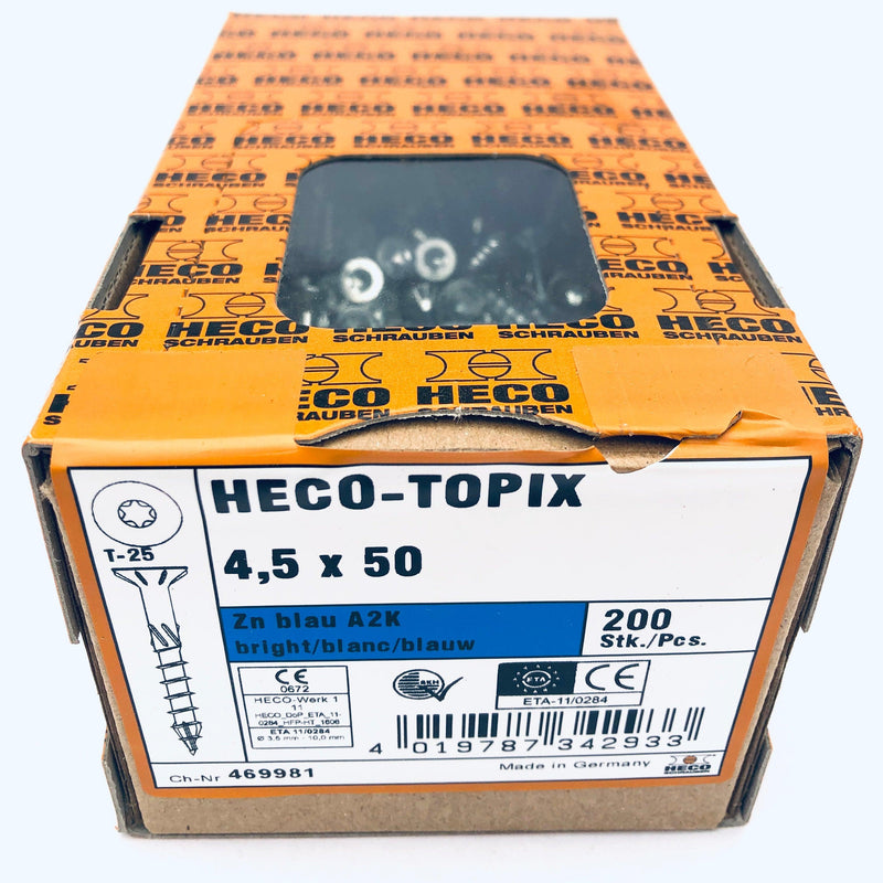 HECO-Topix® Countersunk, Part Thread Screw 4.5x50mm (2") - 200 pack - Craftsman Supply