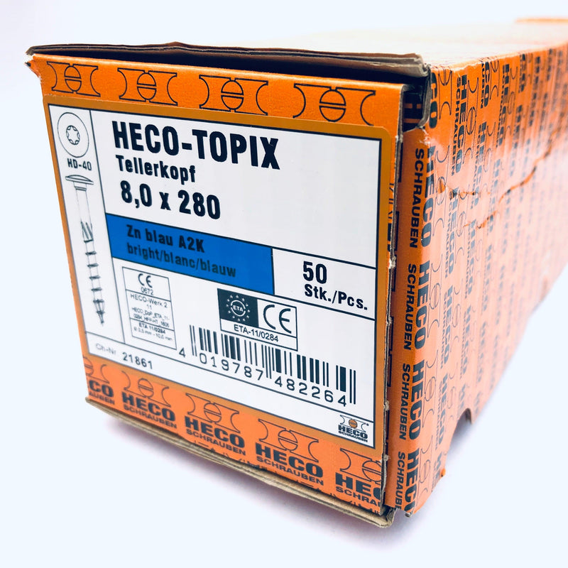 HECO-Topix® Flange Head, Part Thread Screw 8.0x280mm (11") - 50 pack - Craftsman Supply
