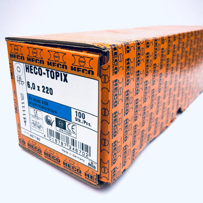 HECO-Topix® Countersunk, Part Thread Screw 6.0x220mm (8-3/4") - 100 pack - Craftsman Supply