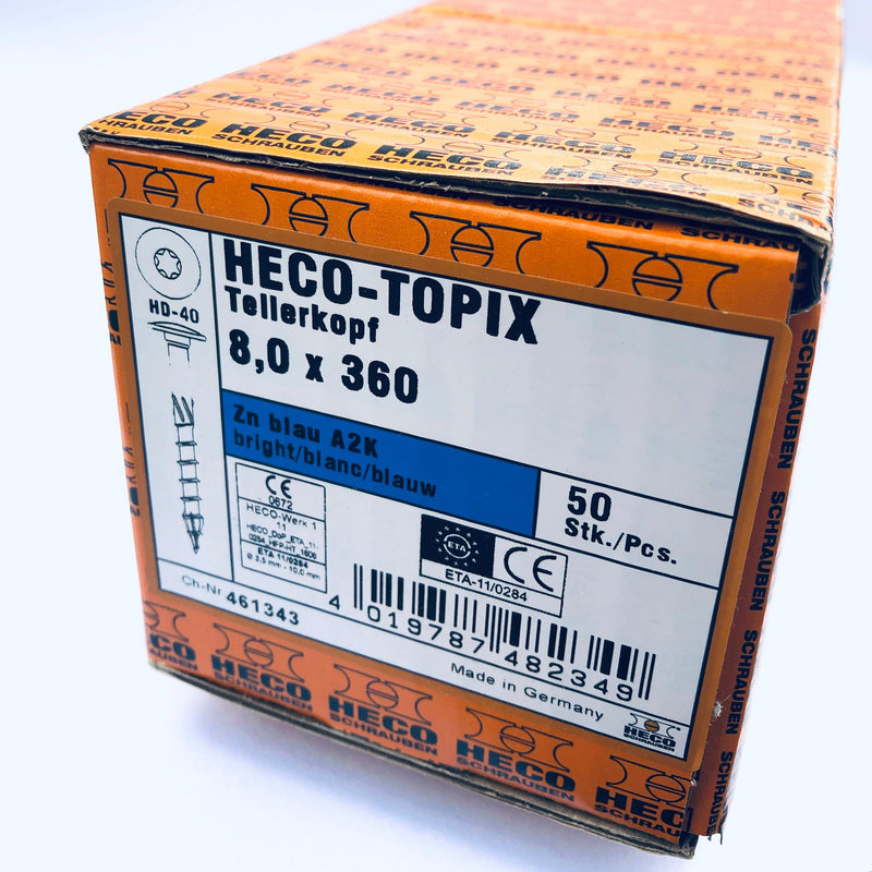 HECO-Topix® Flange Head, Part Thread Screw 8.0x360mm (14-1/4") - 50 pack - Craftsman Supply
