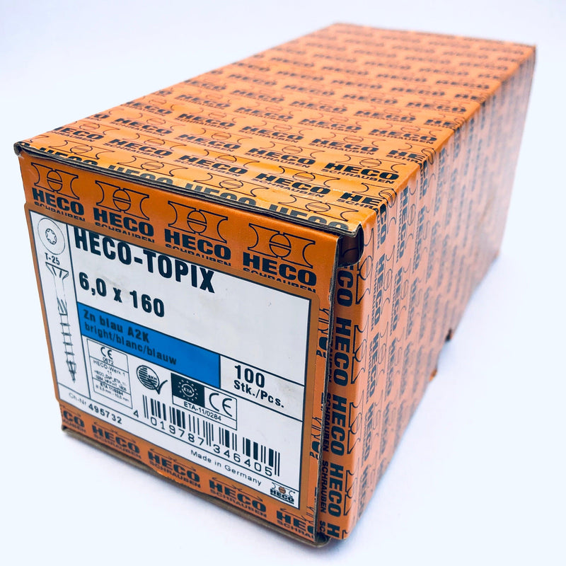 HECO-Topix® Countersunk, Part Thread Screw 6.0x160mm (6-5/16") - 100 pack - Craftsman Supply