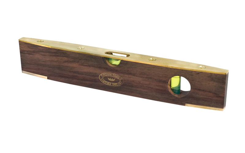 Crown hand tools 9" spirit level brass and rosewood