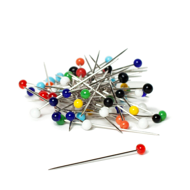 Glass Head Pins - 1-1/4" - 100 pack