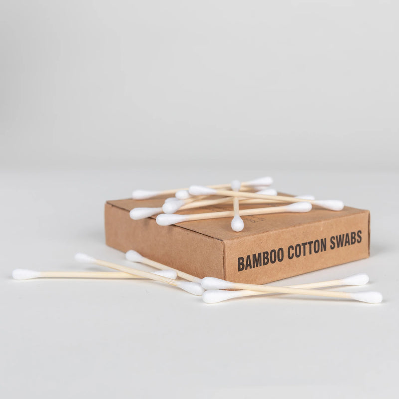 bamboo cotton swabs on box