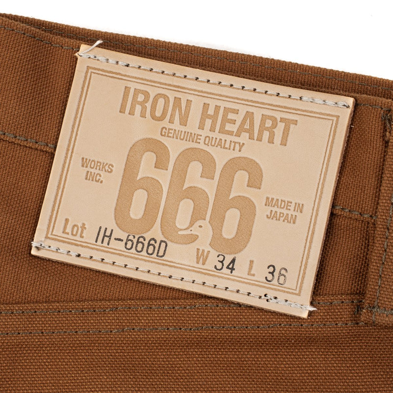 Iron Heart 17oz Cotton Duck Slim Straight Cut Jeans - Brown